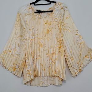 Alfani Plus Size Printed Pleated Top, Created For Macy's In Lily Floret‎ (O205)